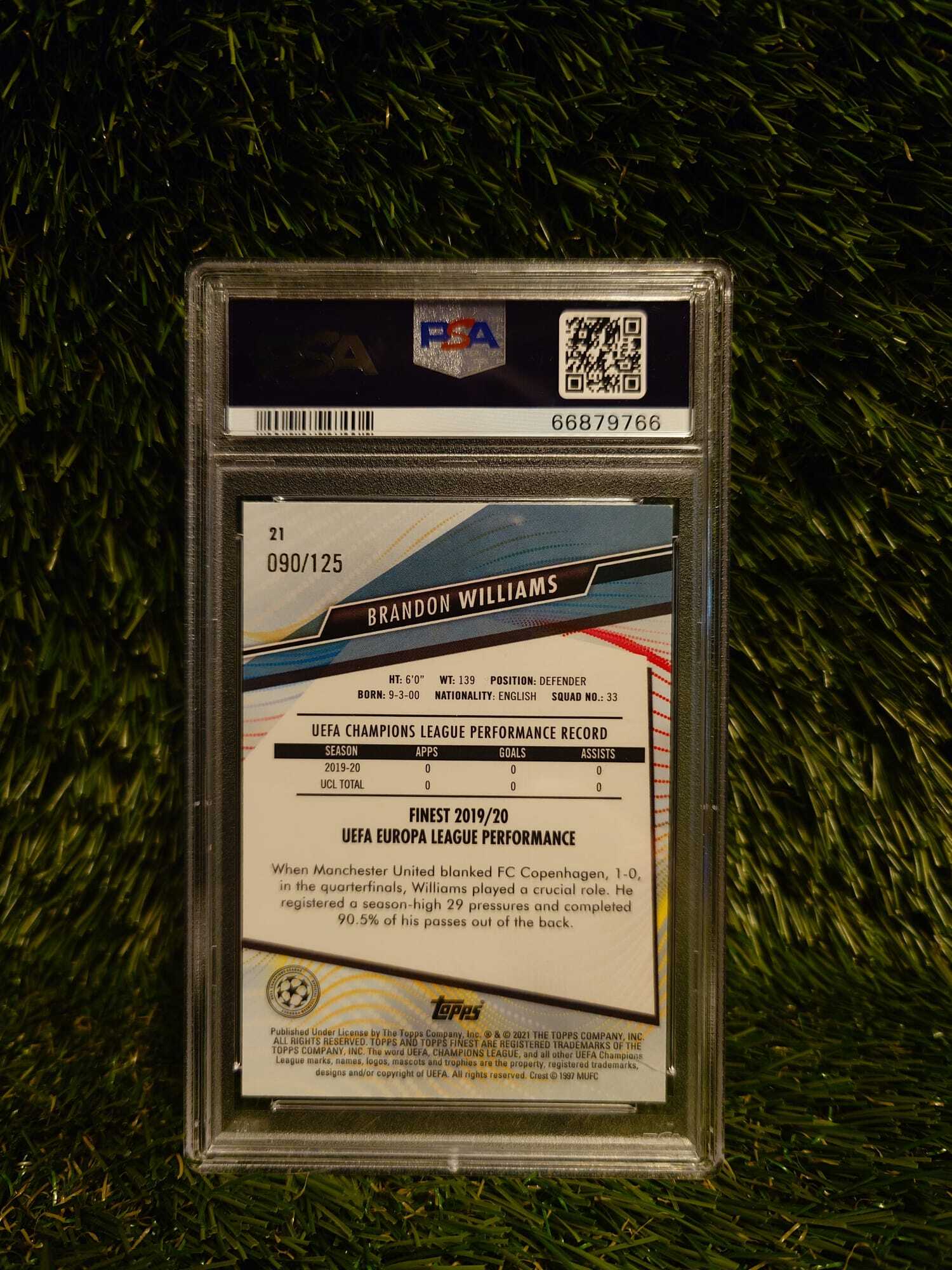 Brandon Williams Topps Finest 2020 UCL Refractor/125 PSA 10