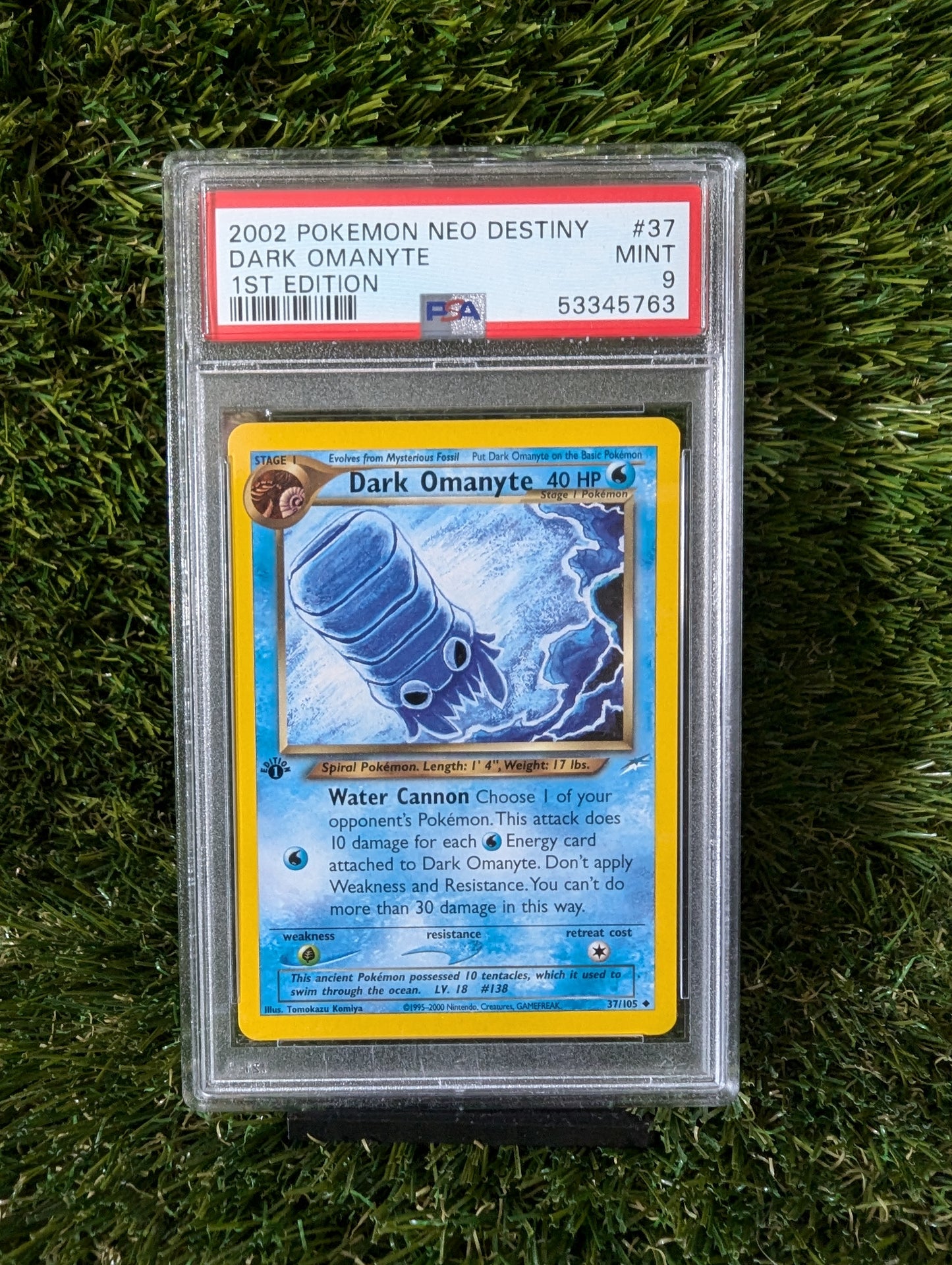 Dark Omanyte 1ste edition 2002 Pokemon Neo Destiny Graded 9