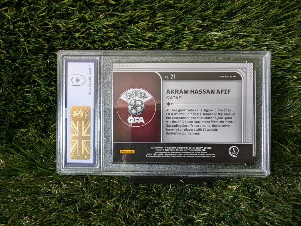 Akram Hassan Afif RC National Pride Panini Prizm 2022 Qatar Graded 10
