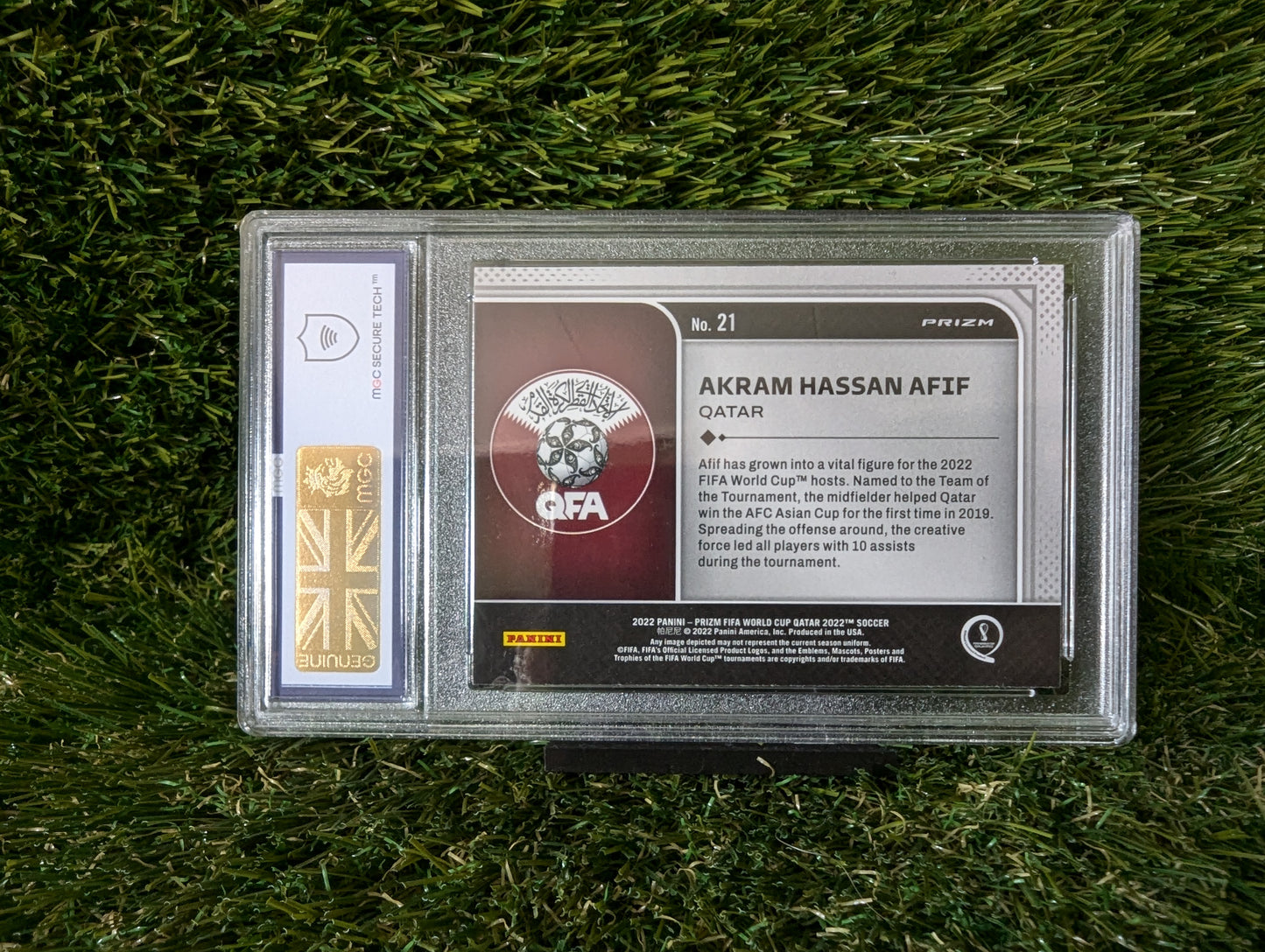 Akram Hassan Afif RC National Pride Panini Prizm 2022 Qatar Graded 10