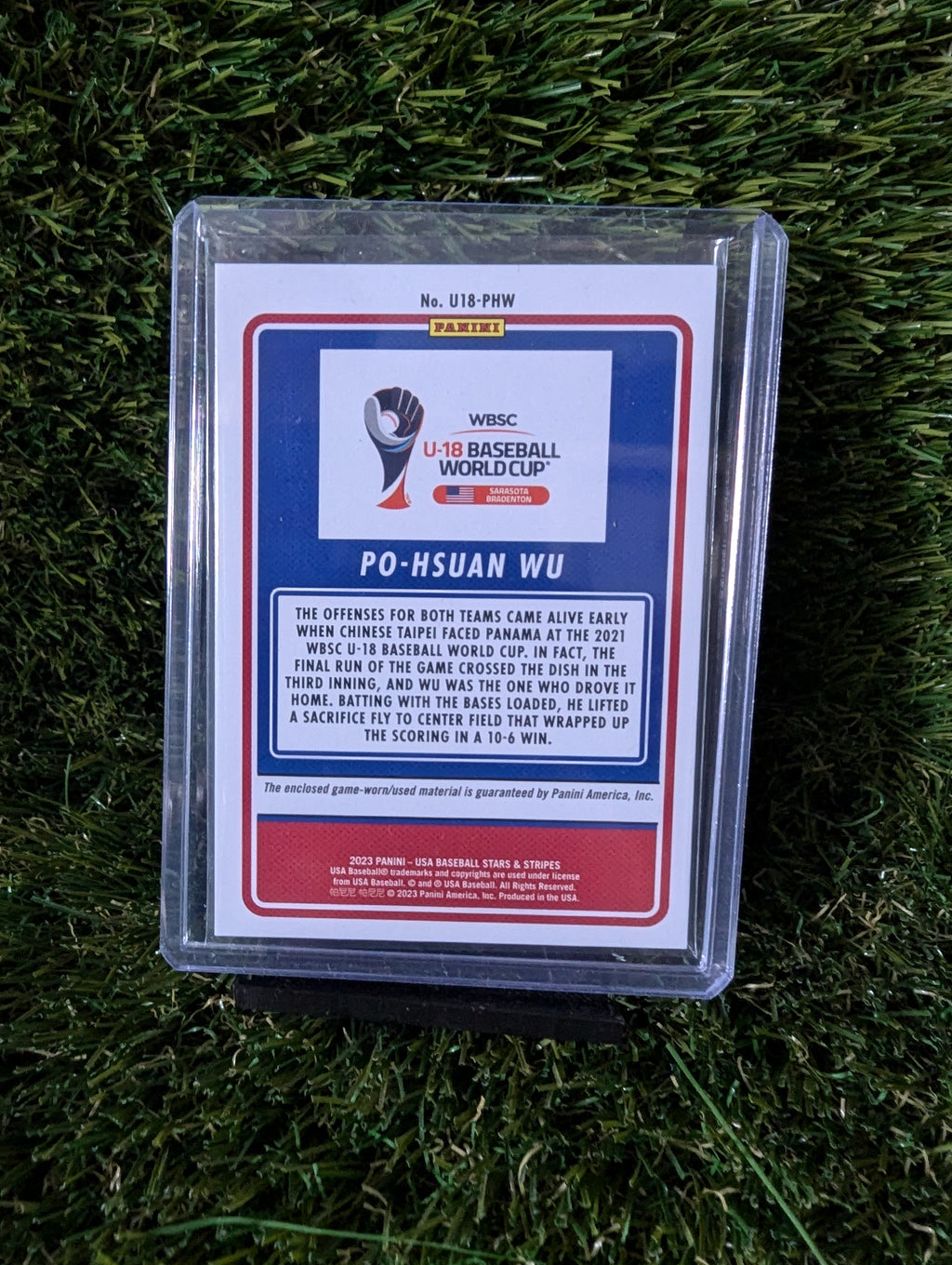 Panini U-18 Baseball World Cup Po-Hsuan Wu Patch Chinese Taipei