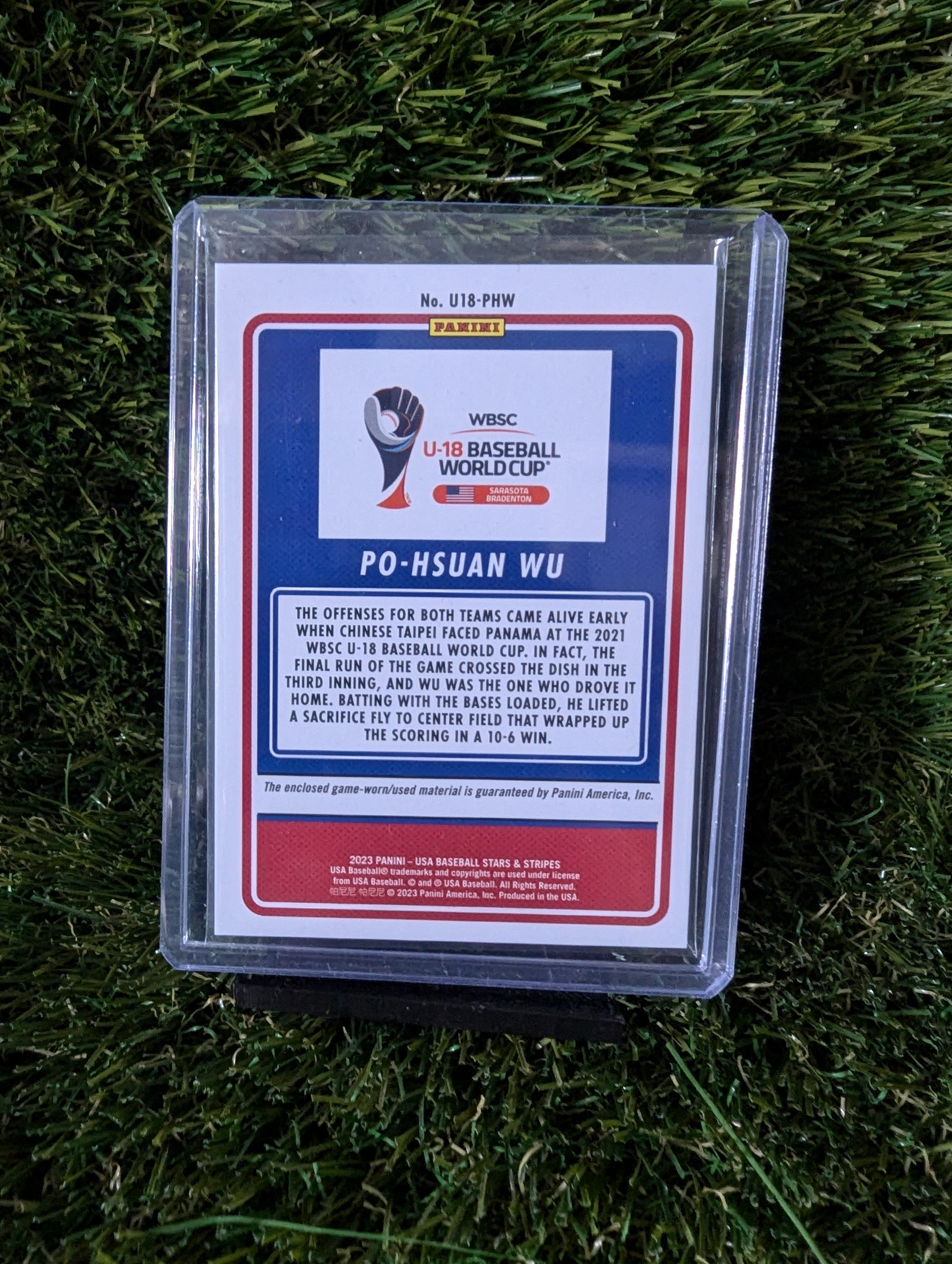 Panini U-18 Baseball World Cup Po-Hsuan Wu Patch Chinese Taipei