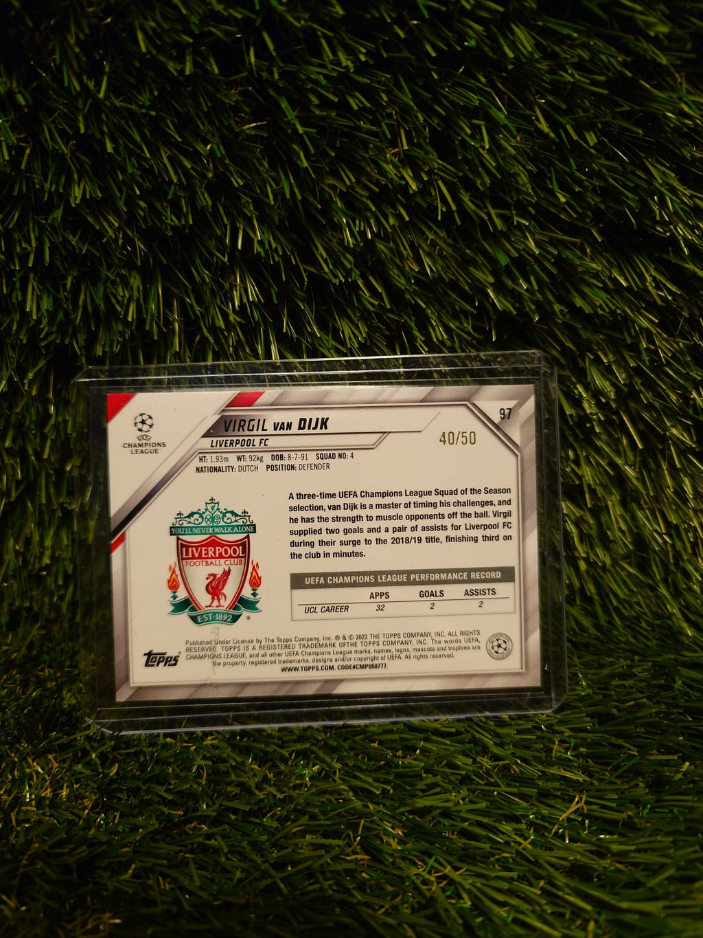 Virgil van Dijk Topps UCC /50